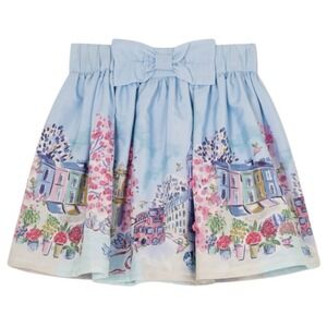 Monsoon Skirt Blue‎ with London Print Girls 9 - 10 Years NWT